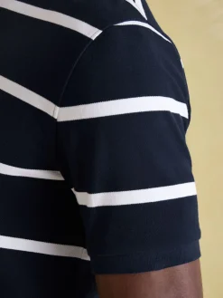 Filbert Navy & White Striped Polo Shirt<Joules