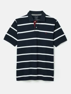Filbert Navy & White Striped Polo Shirt<Joules