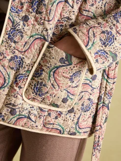 Floral Paisley Cotton Quilted Jacket With Belt<Joules Outlet