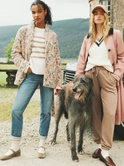 Floral Paisley Cotton Quilted Jacket With Belt<Joules Outlet