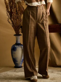 Foxley Wide Leg Tweed Trousers<Joules