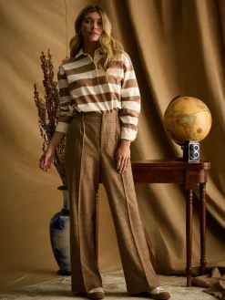 Foxley Wide Leg Tweed Trousers<Joules
