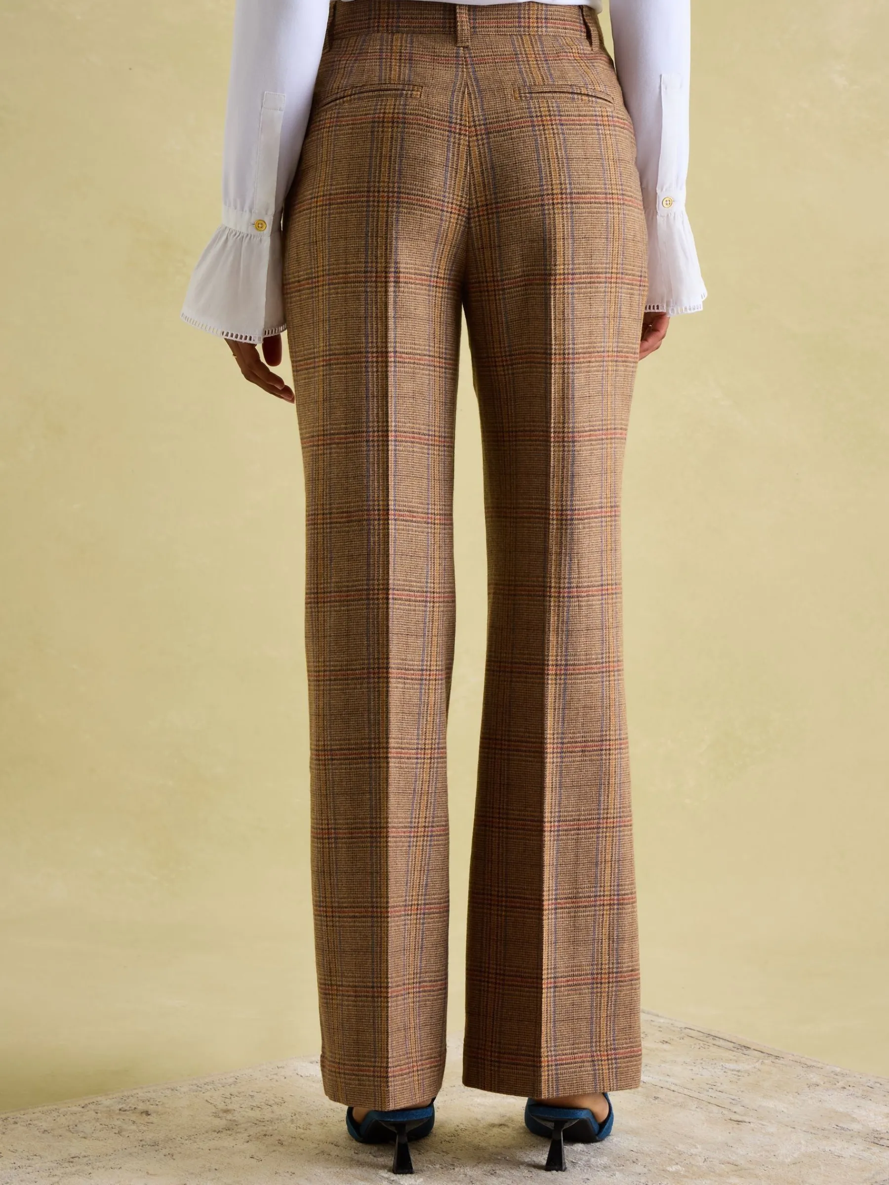 Foxley Wide Leg Tweed Trousers<Joules