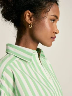 Francesca Green & White Tie Waist Shirt Dress<Joules Outlet