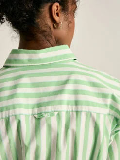 Francesca Green & White Tie Waist Shirt Dress<Joules Outlet