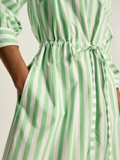 Francesca Green & White Tie Waist Shirt Dress<Joules Outlet