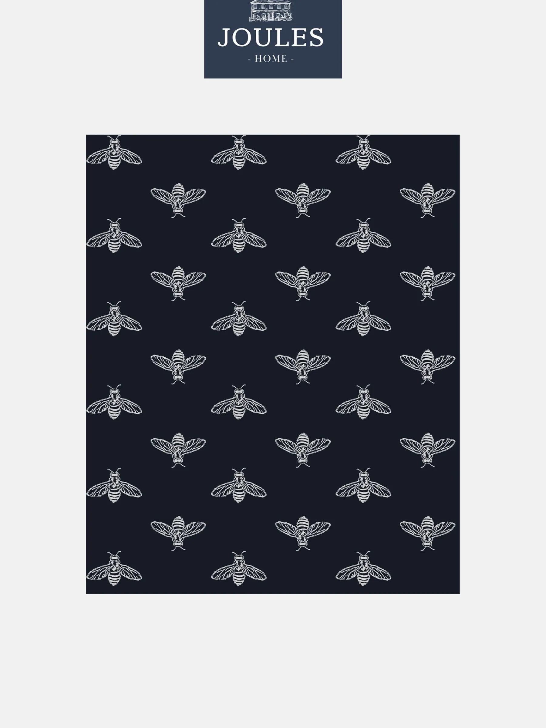 French Navy Block Print Bee 10M Wallpaper<Joules Outlet