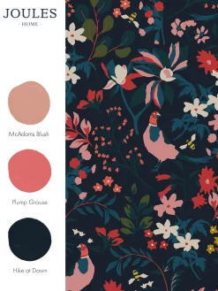 French Navy Fields Edge Floral 10M Wallpaper<Joules Best