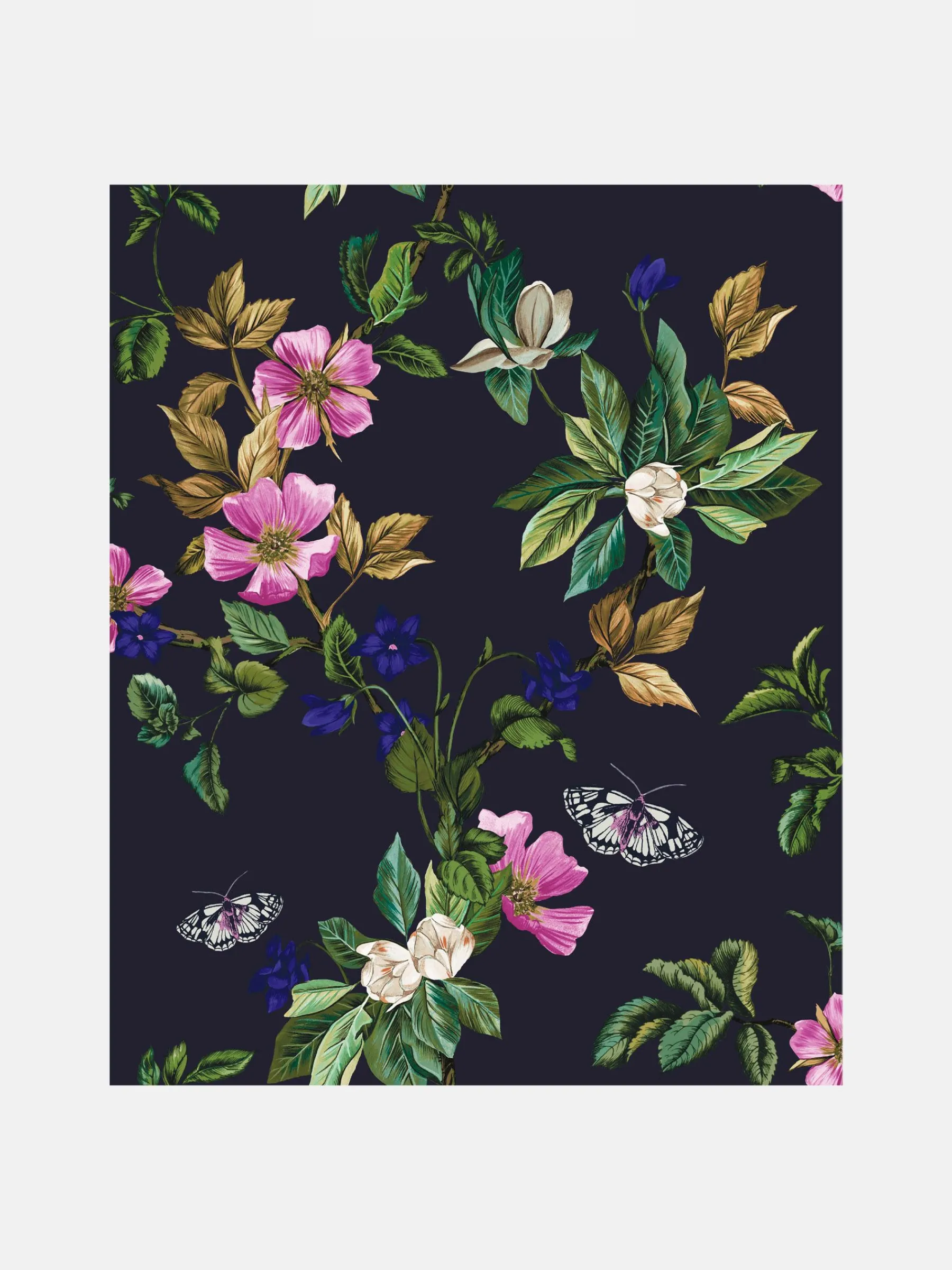 French Navy Wakerley Woodland Floral 10M Wallpaper<Joules New