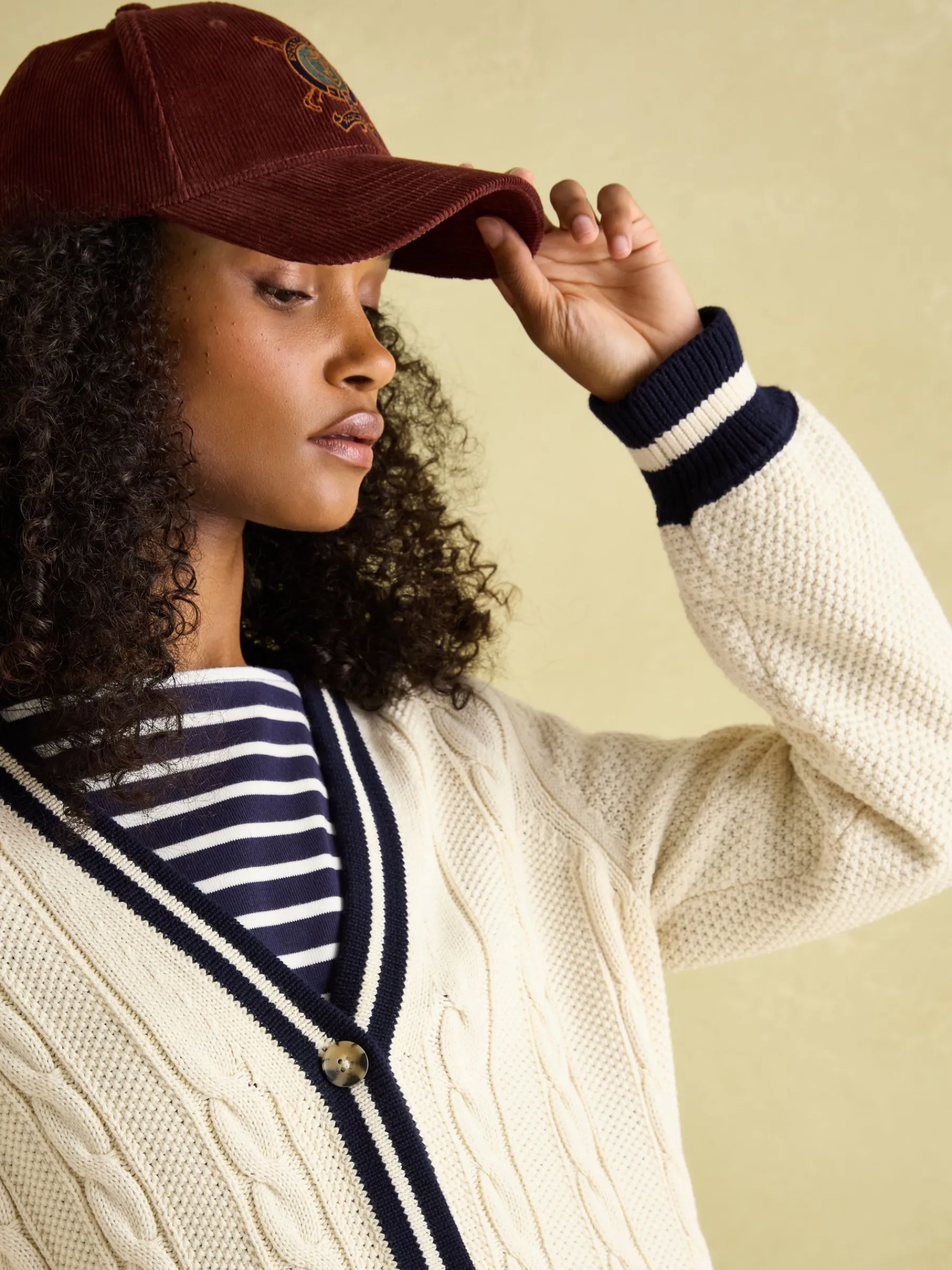 Game Point Button Through Longline Cable Knit Cardigan<Joules Sale