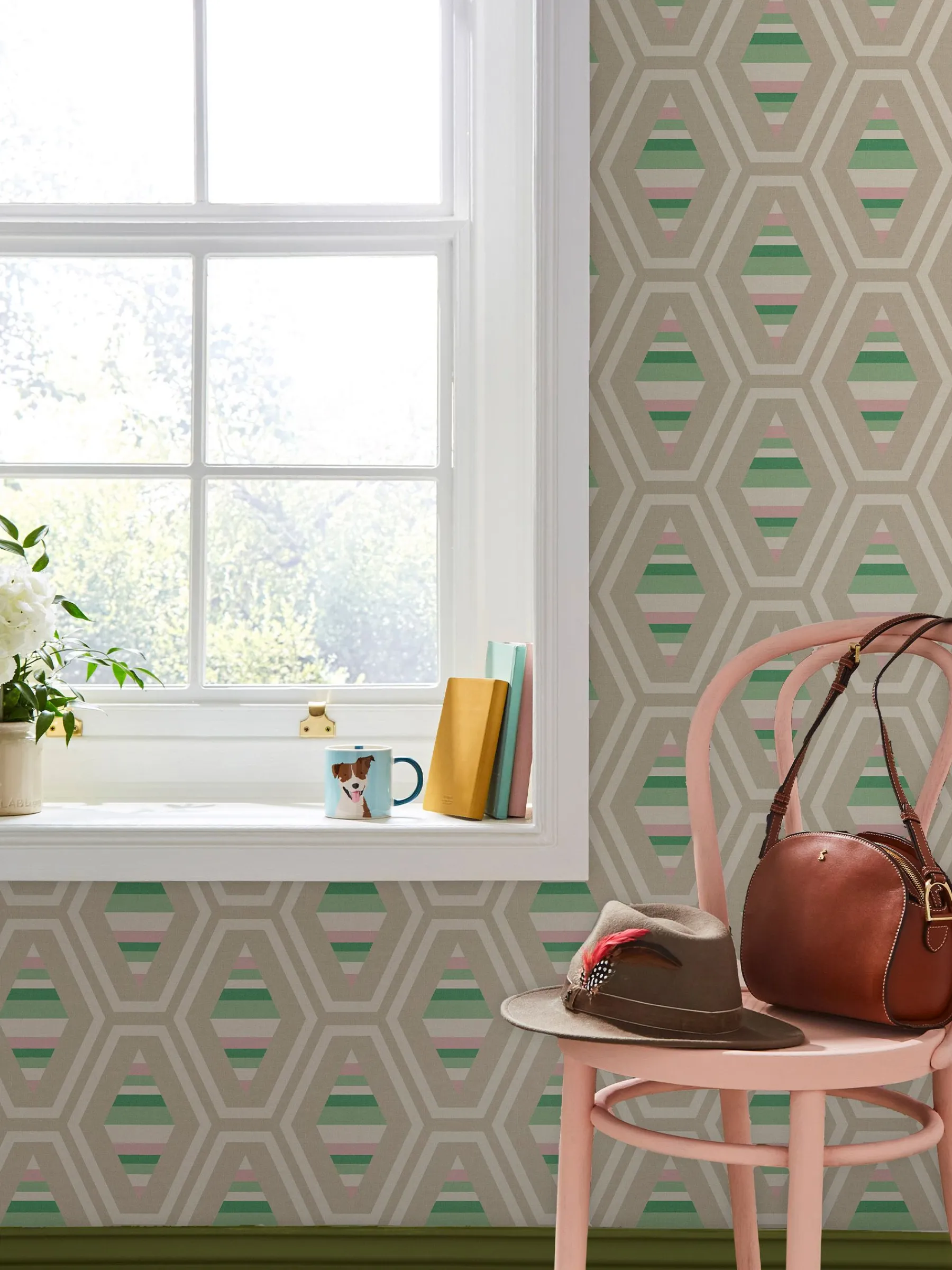 Garden Greens Hallaton Kilim 10M Wallpaper<Joules Online