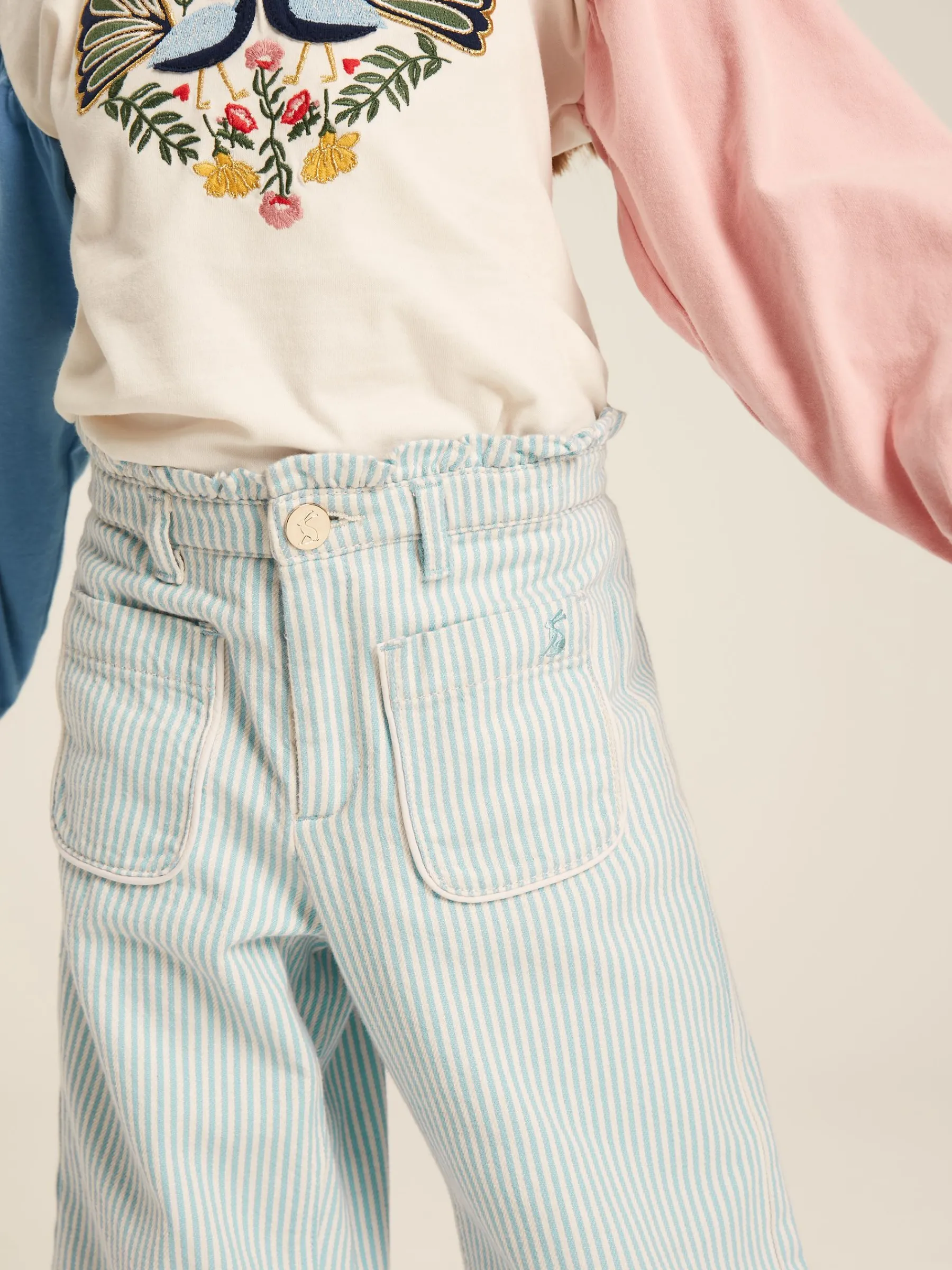 Georgia Blue Striped Wide Leg Trousers<Joules New