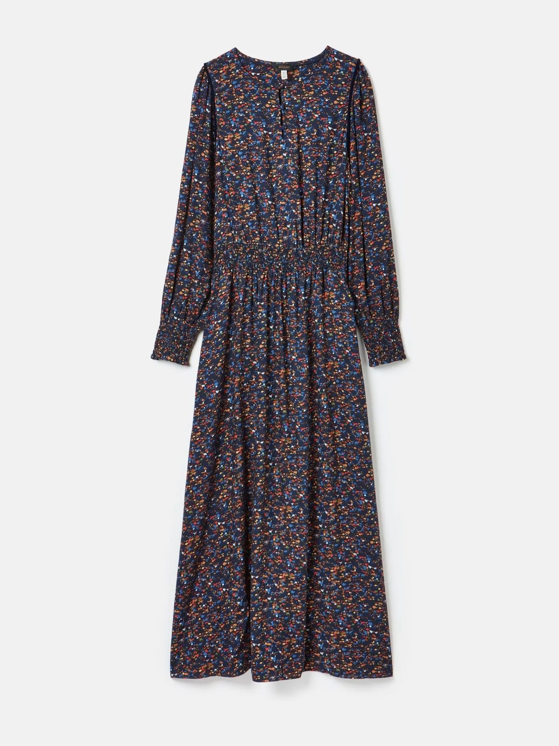 Georgina Navy Multi Elasticated Waist Maxi Dress<Joules Clearance