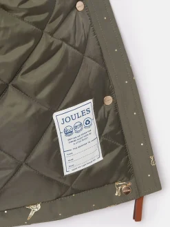 Girls' Alix Khaki Green Printed Waterproof Parka Coat<Joules Discount