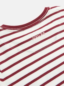 Girls' Ava Berry Red Stripe Artwork T-Shirt<Joules Clearance