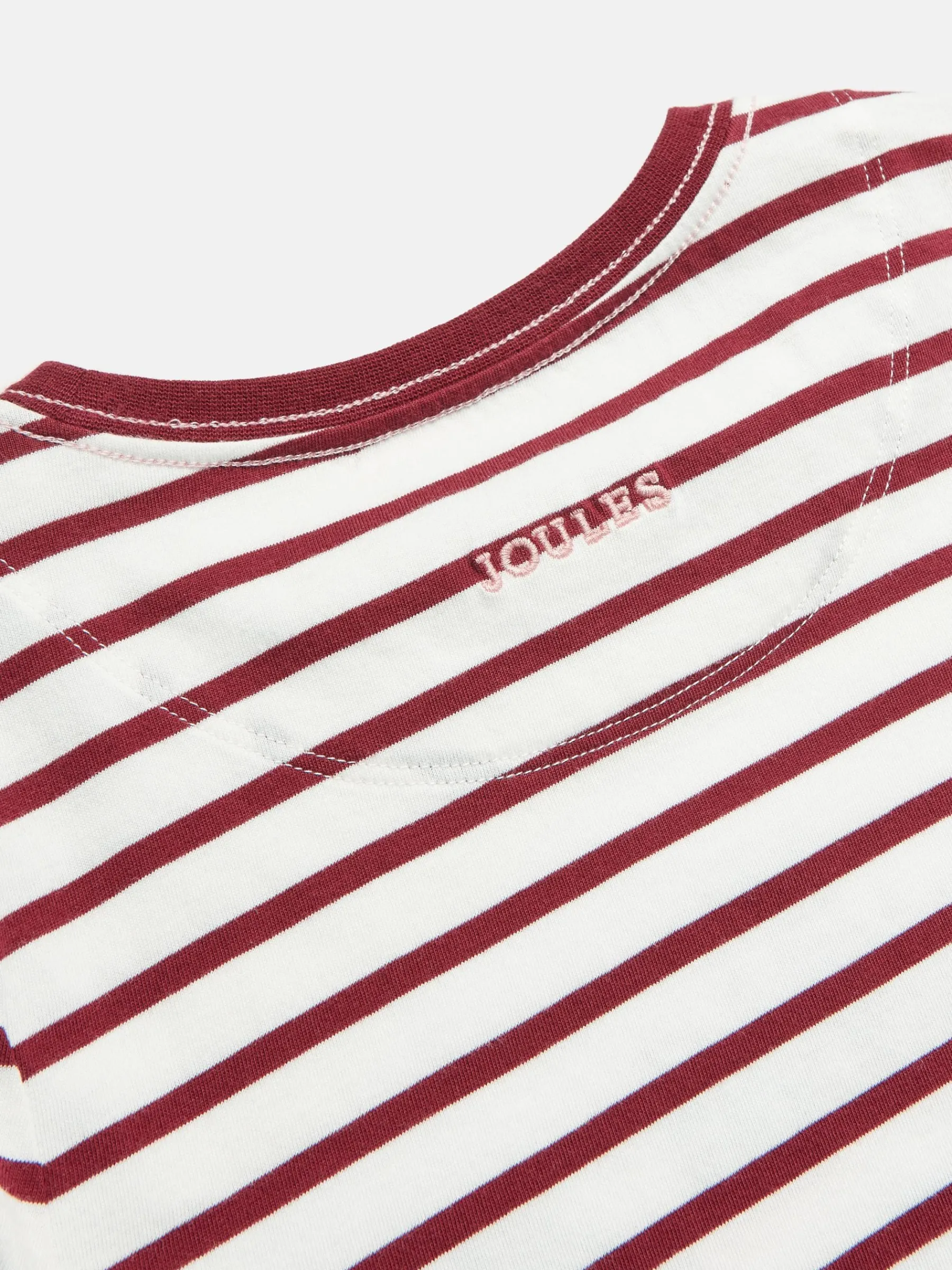 Girls' Ava Berry Red Stripe Artwork T-Shirt<Joules Clearance