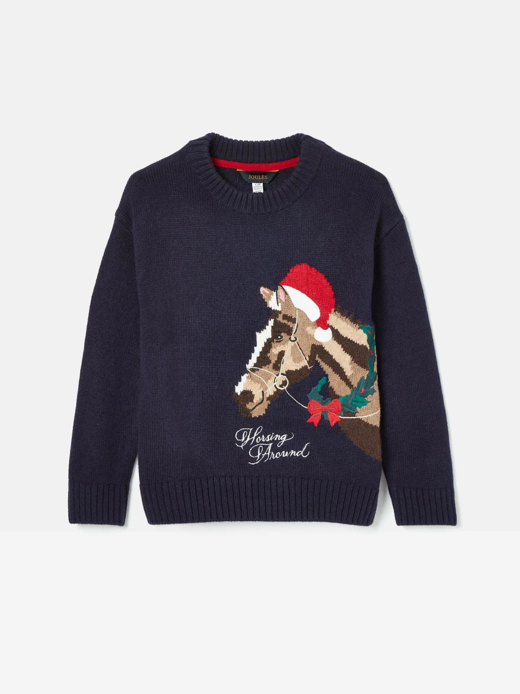 Girls' Cracking Navy Blue Intarsia Artwork Jumper<Joules Sale