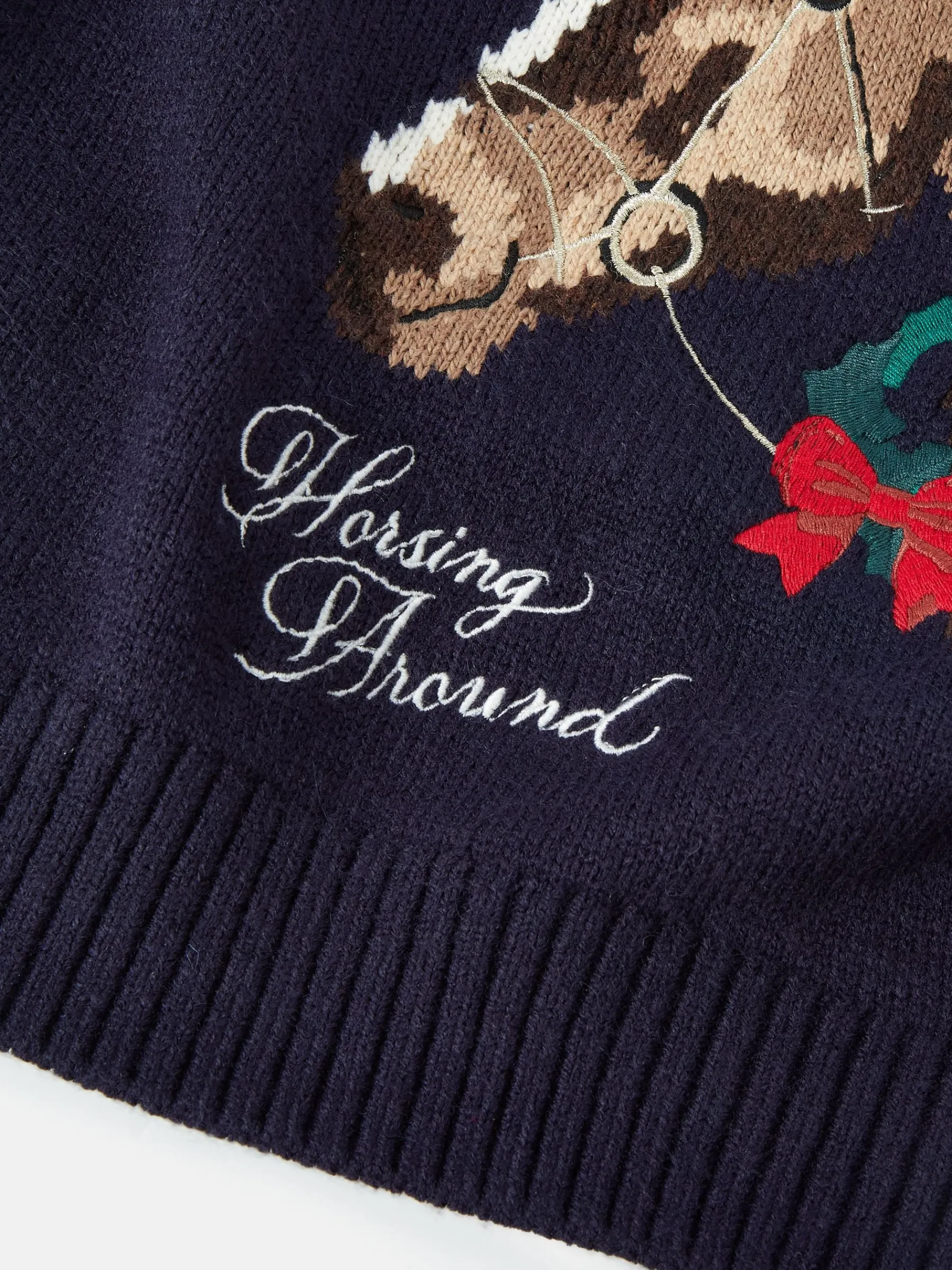 Girls' Cracking Navy Blue Intarsia Artwork Jumper<Joules Sale