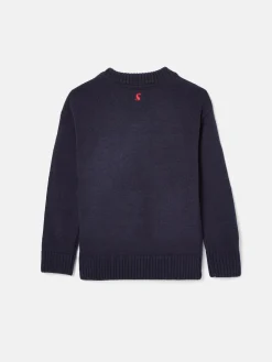 Girls' Cracking Navy Blue Intarsia Artwork Jumper<Joules Sale