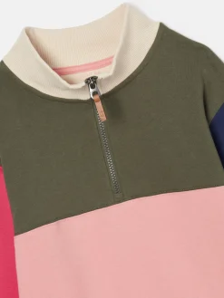 Girls' Elliot Colour Block Quarter Zip Sweatshirt<Joules Hot