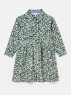 Girls' Elodie Blue Ditsy Print Corduroy Shirt Dress<Joules Best