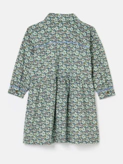 Girls' Elodie Blue Ditsy Print Corduroy Shirt Dress<Joules Best