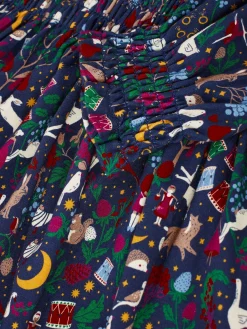 Girls' Gracie 12 Days of Christmas Printed Jersey Dress<Joules