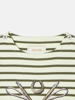 Girls' Harbour Khaki Green Long Sleeve Top<Joules Sale