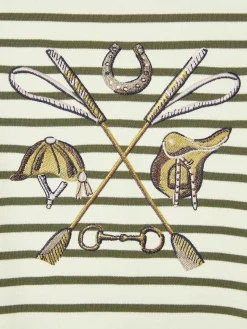 Girls' Harbour Khaki Green Long Sleeve Top<Joules Sale