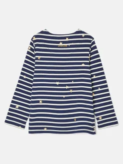 Girls' Harbour Navy Blue Long Sleeve Top<Joules Outlet