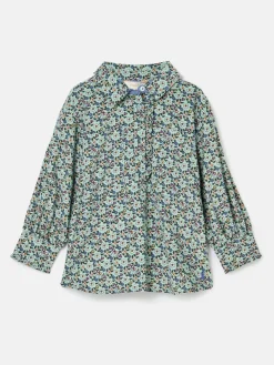 Girls' Liliana Blue Ditsy Pop Over Blouse<Joules Clearance