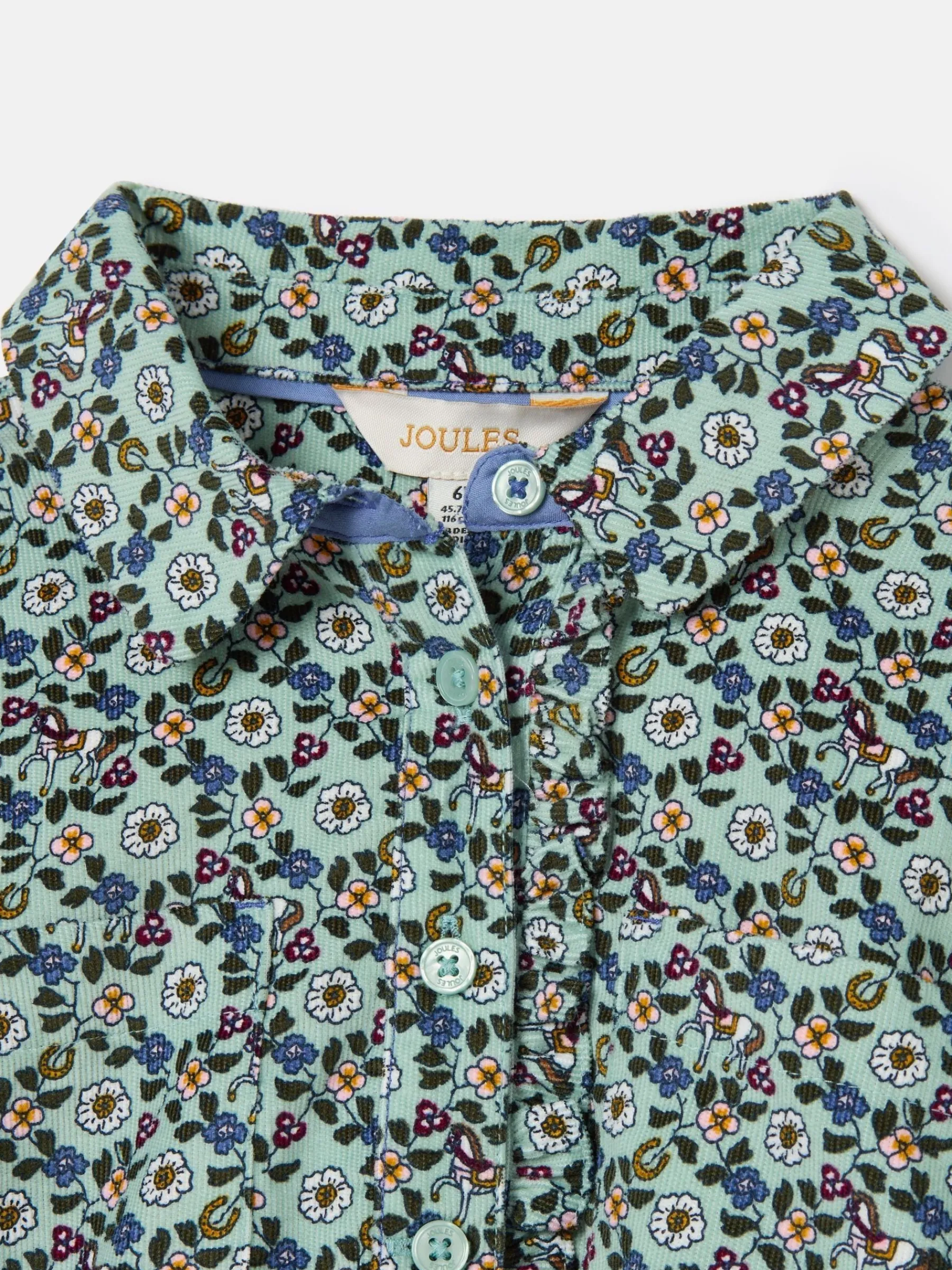 Girls' Liliana Blue Ditsy Pop Over Blouse<Joules Clearance