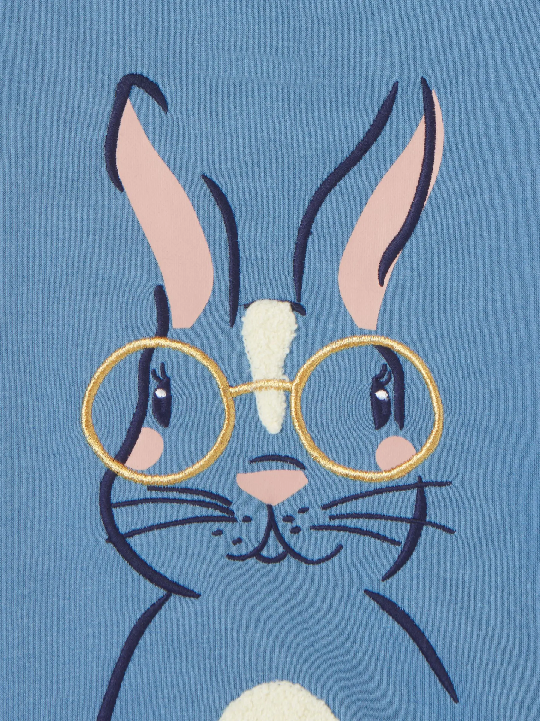 Girls' Mackenzie Blue Rabbit Embroidered Artwork Crew Neck Sweatshirt<Joules New