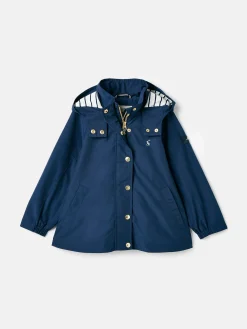 Girls' Meadow Navy Blue Lightweight Waterproof Raincoat With Hood<Joules Online