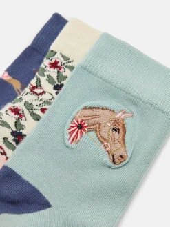 Girls' Neat Feet 3 Pack Socks<Joules Discount