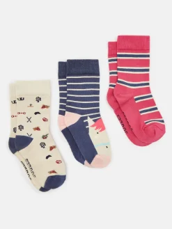 Girls' Neat Feet 3 Pack Socks<Joules Online