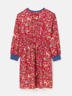 Girls' Odelia Red Animals Printed Dress<Joules Best
