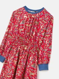 Girls' Odelia Red Animals Printed Dress<Joules Best