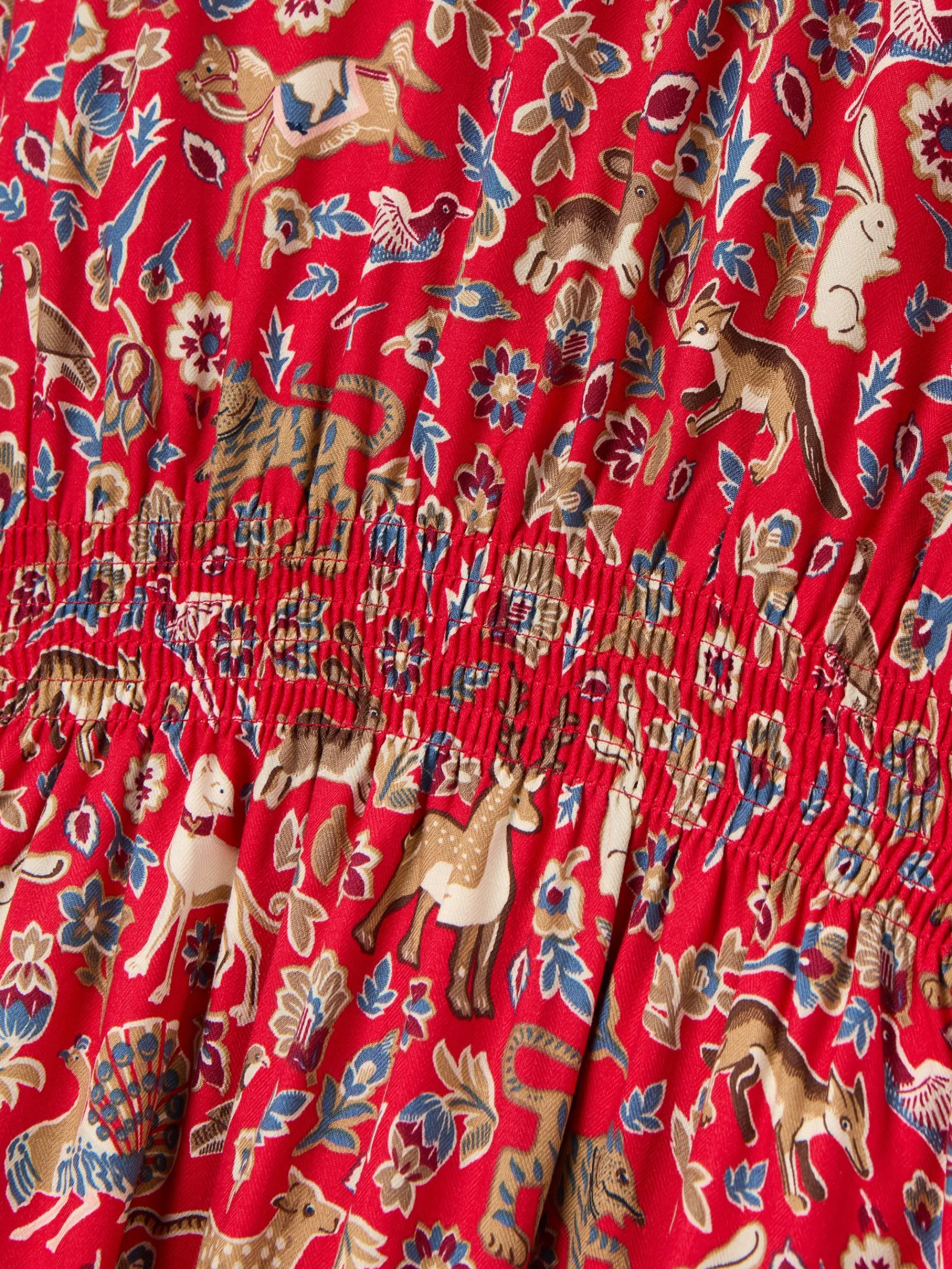 Girls' Odelia Red Animals Printed Dress<Joules Best