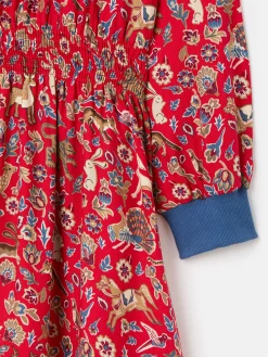 Girls' Odelia Red Animals Printed Dress<Joules Best