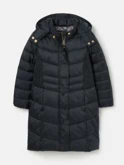 Girls' Pembury Navy Blue Showerproof Padded Coat with Hood<Joules Discount