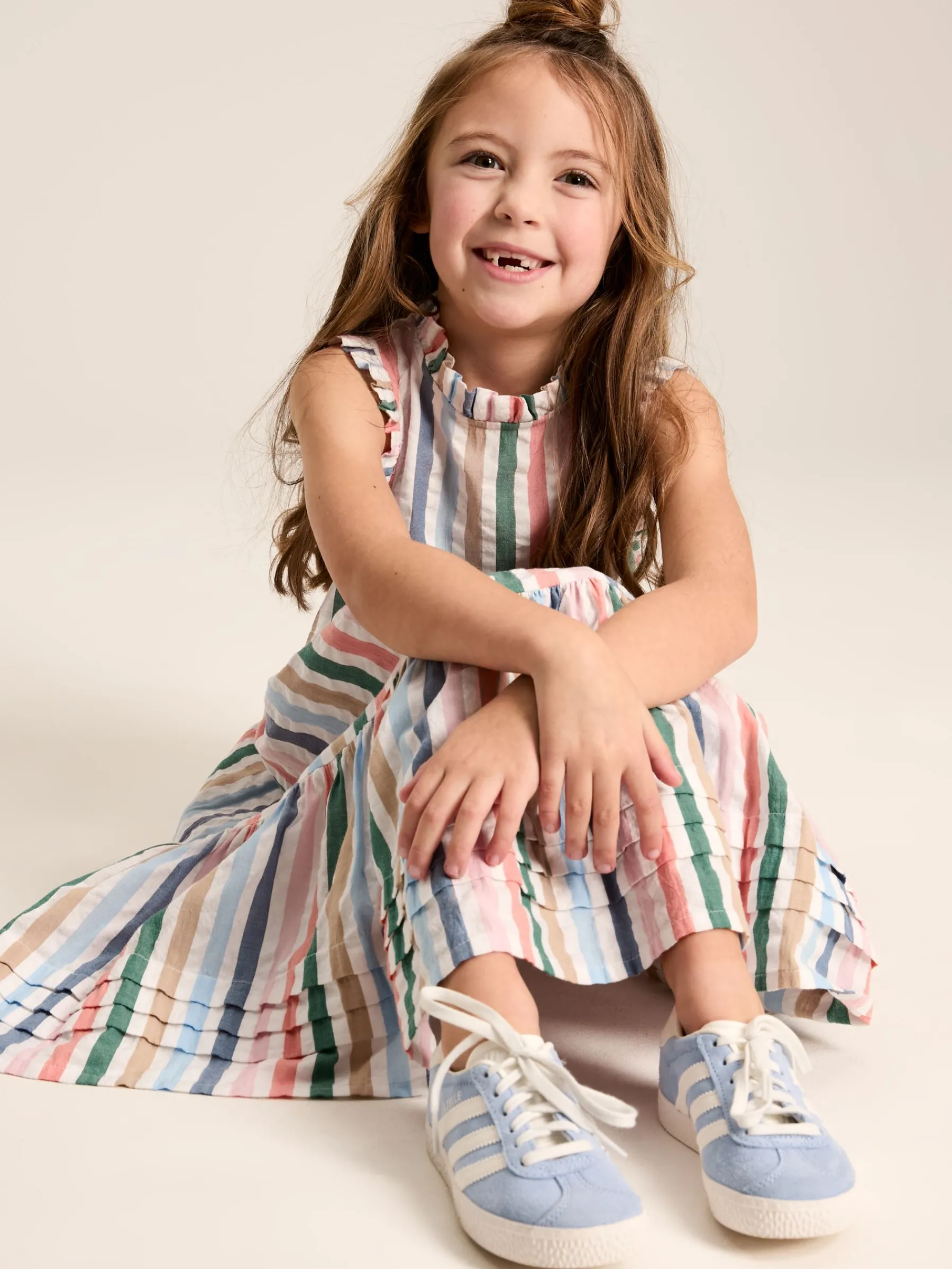 Girls' Poppie Stripe Tiered Dress<Joules Discount