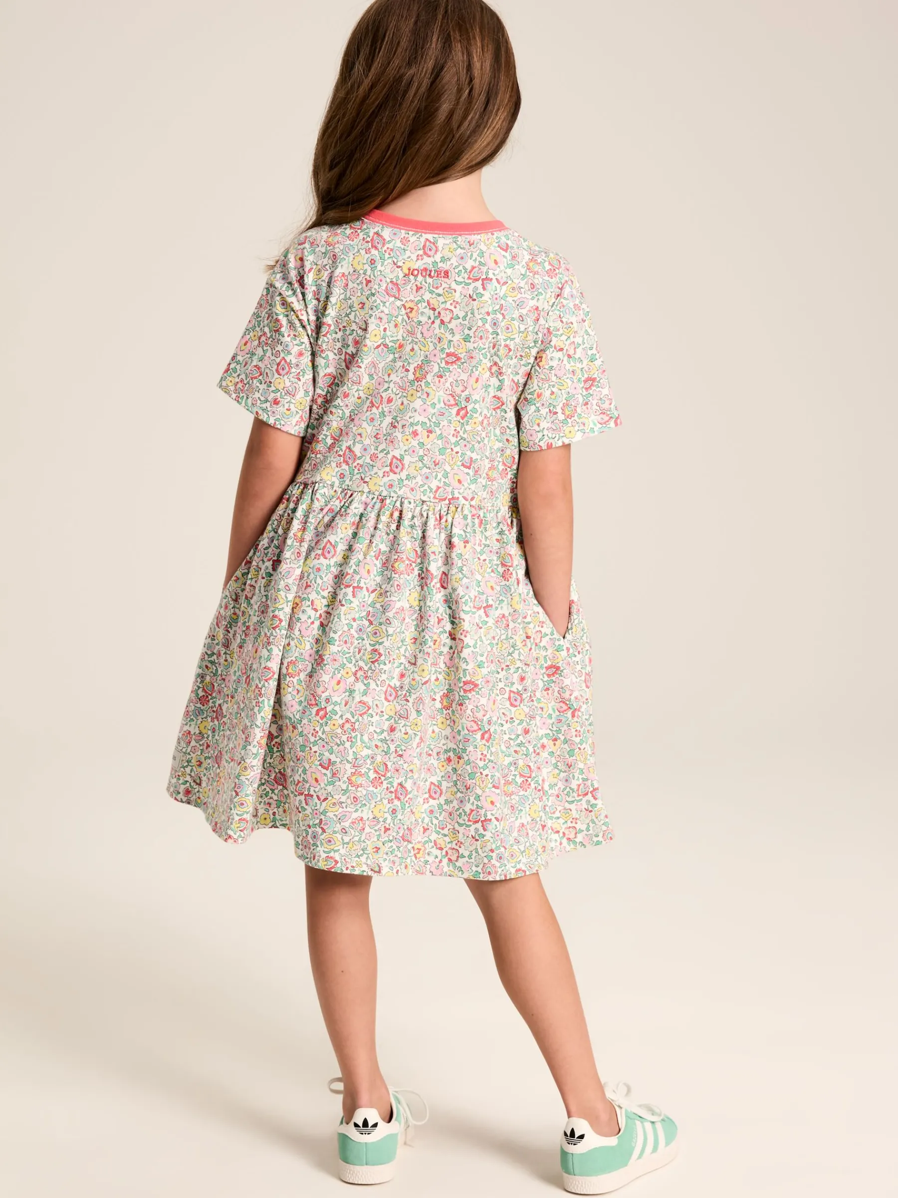 Girls' Skye Multi Print Jersey T-Shirt Dress<Joules Outlet