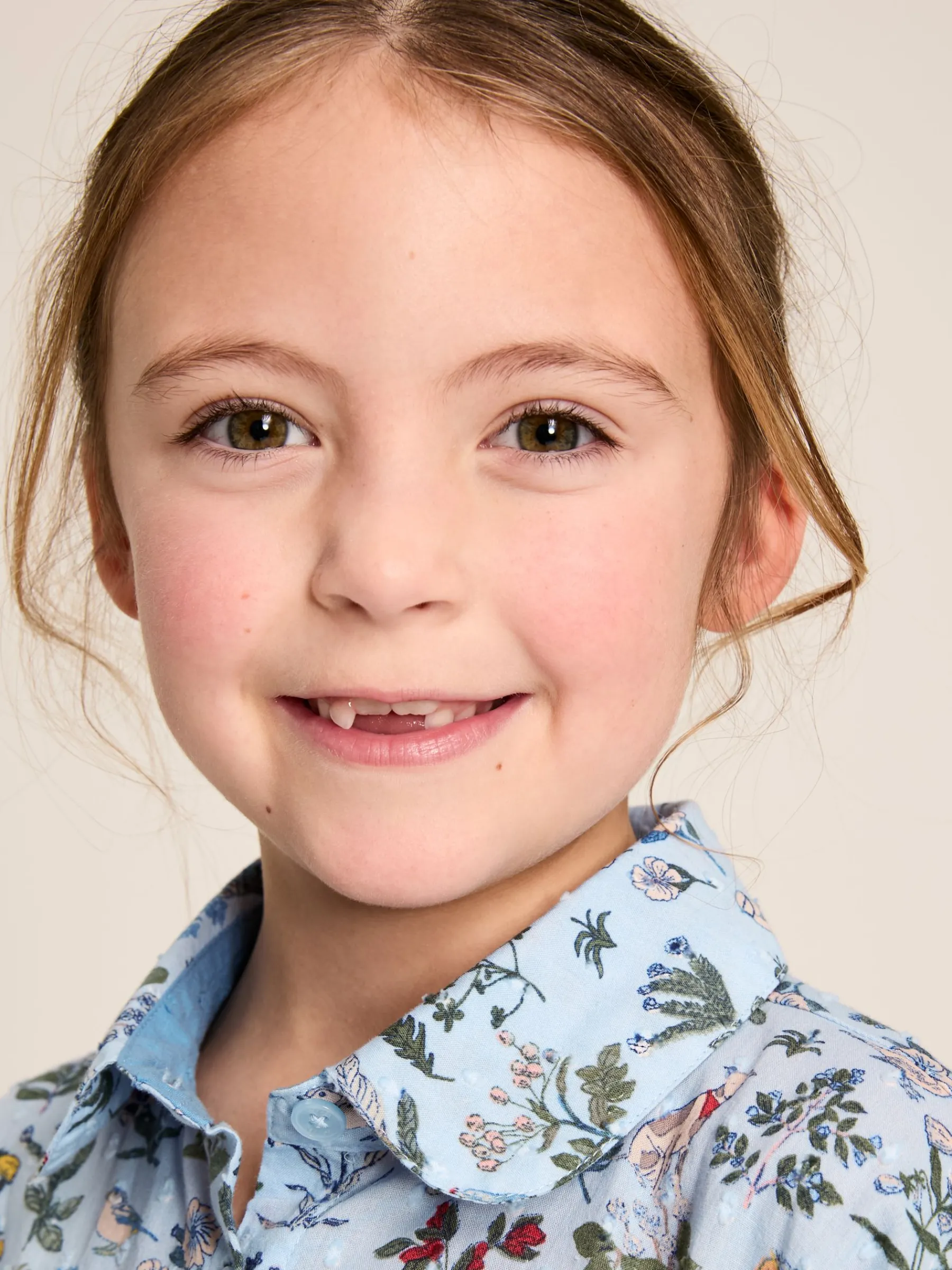 Girls' Summer Textured Shirt Dress<Joules New