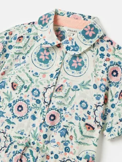 Girls' Summer Pink / Green Textured Shirt Dress<Joules Clearance