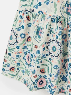 Girls' Summer Pink / Green Textured Shirt Dress<Joules Clearance