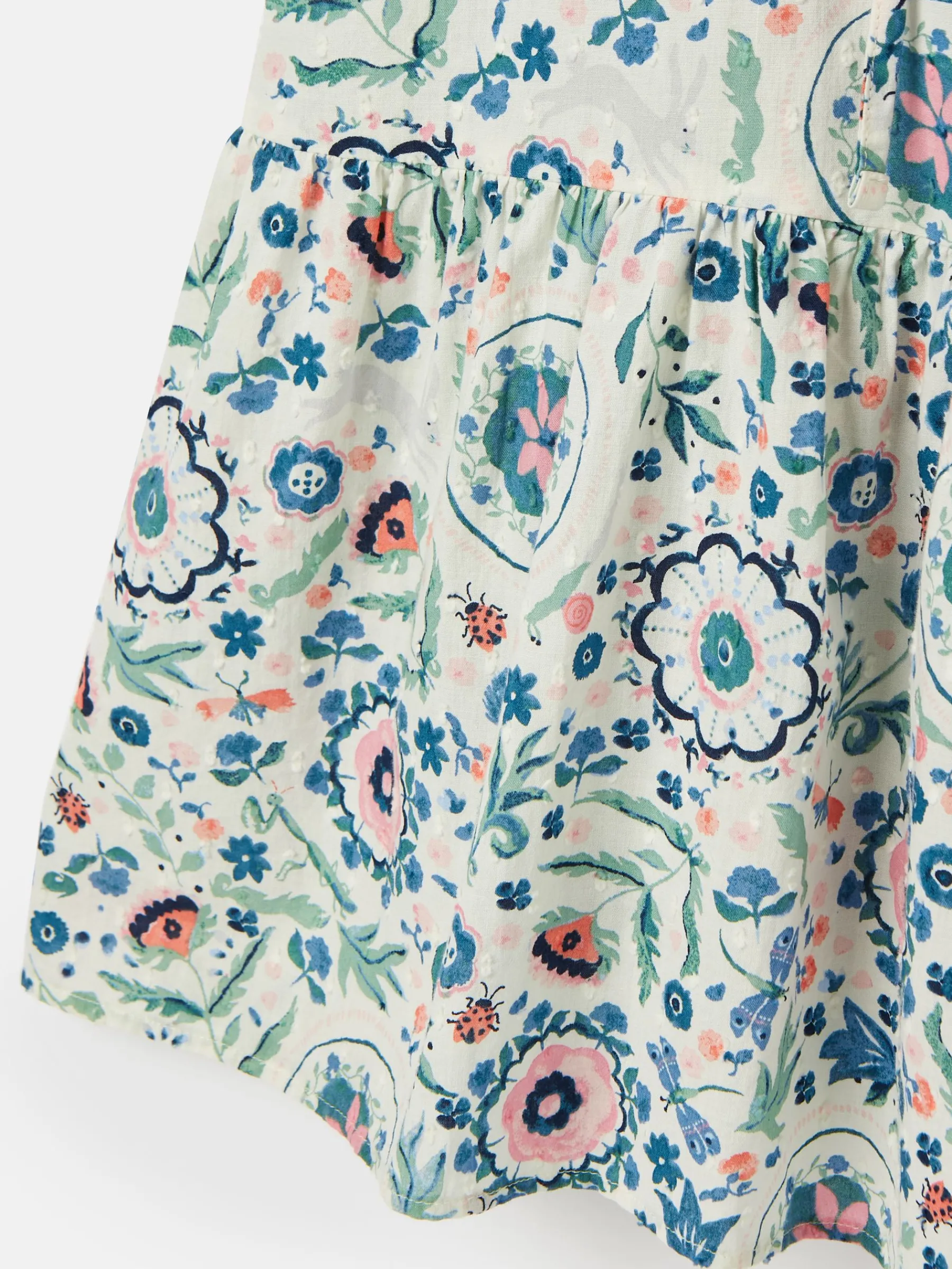 Girls' Summer Pink / Green Textured Shirt Dress<Joules Clearance
