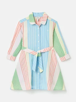 Girls' Summertime Multi Stripe Woven Shirt Dress<Joules Clearance