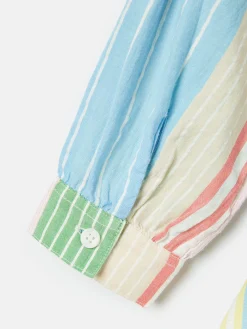 Girls' Summertime Multi Stripe Woven Shirt Dress<Joules Clearance