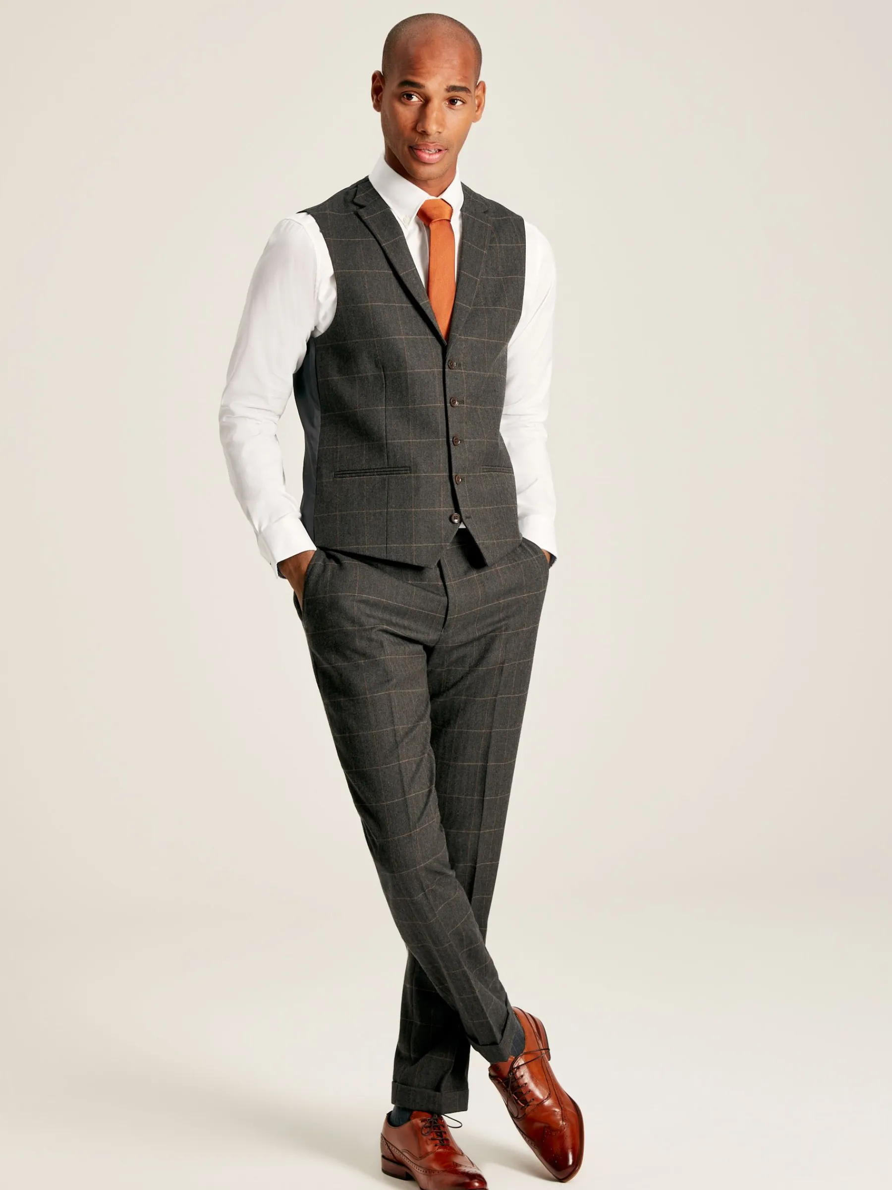 Window Pane Check Suit Waistcoat<Joules New
